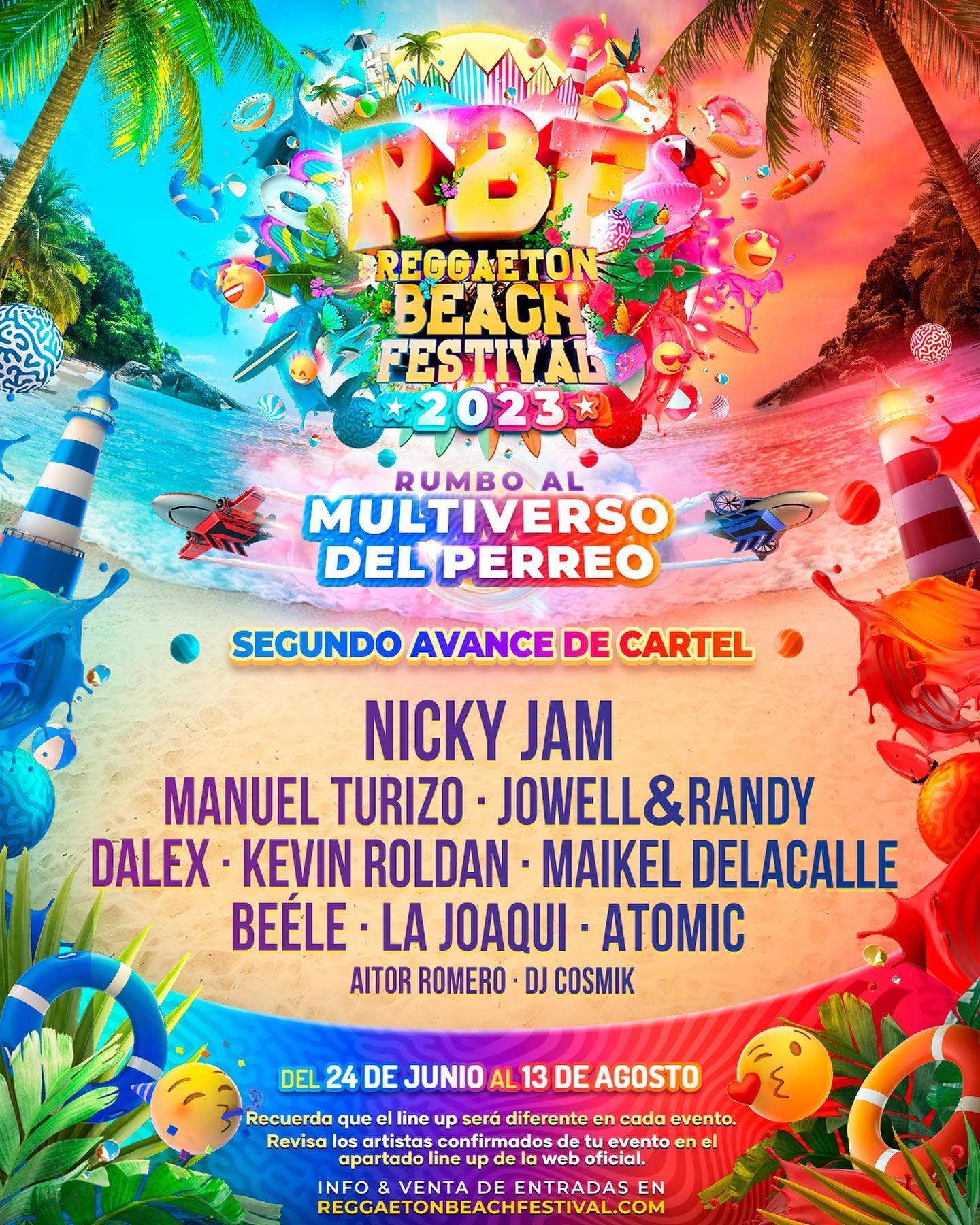 Reggaeton Beach Festival (Madrid) 2023 Cartel, entradas, horarios y