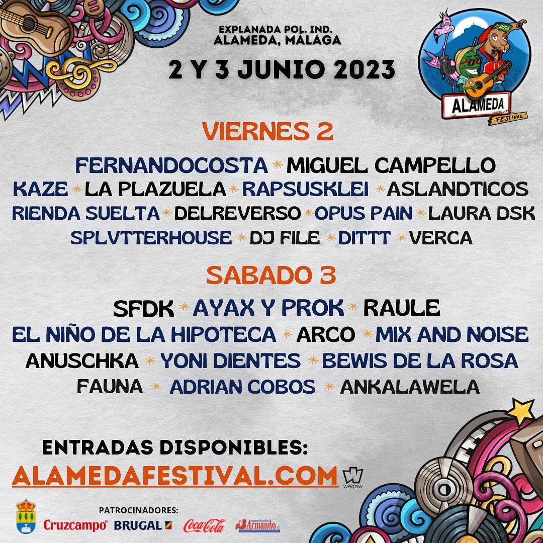 Alameda Festival 2023 Cartel, entradas, horarios y hoteles