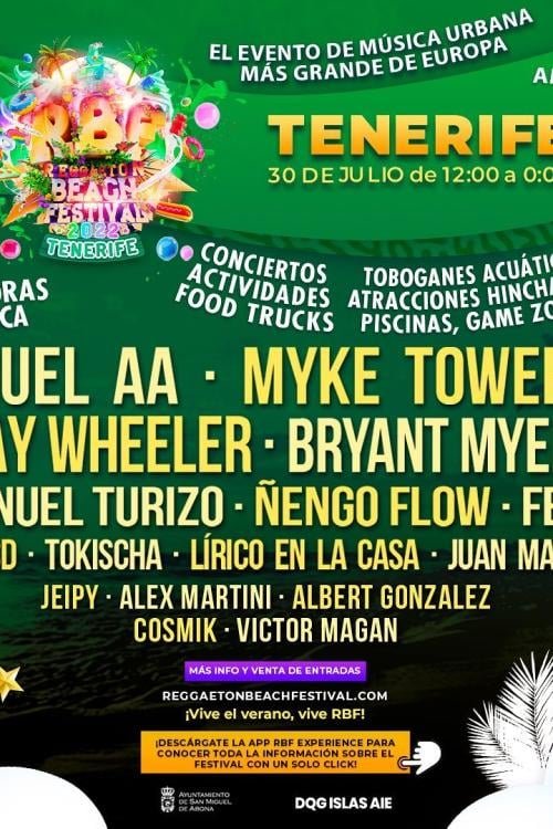 Reggaeton Beach Festival (Tenerife) 2022 Cartel, entradas, horarios y
